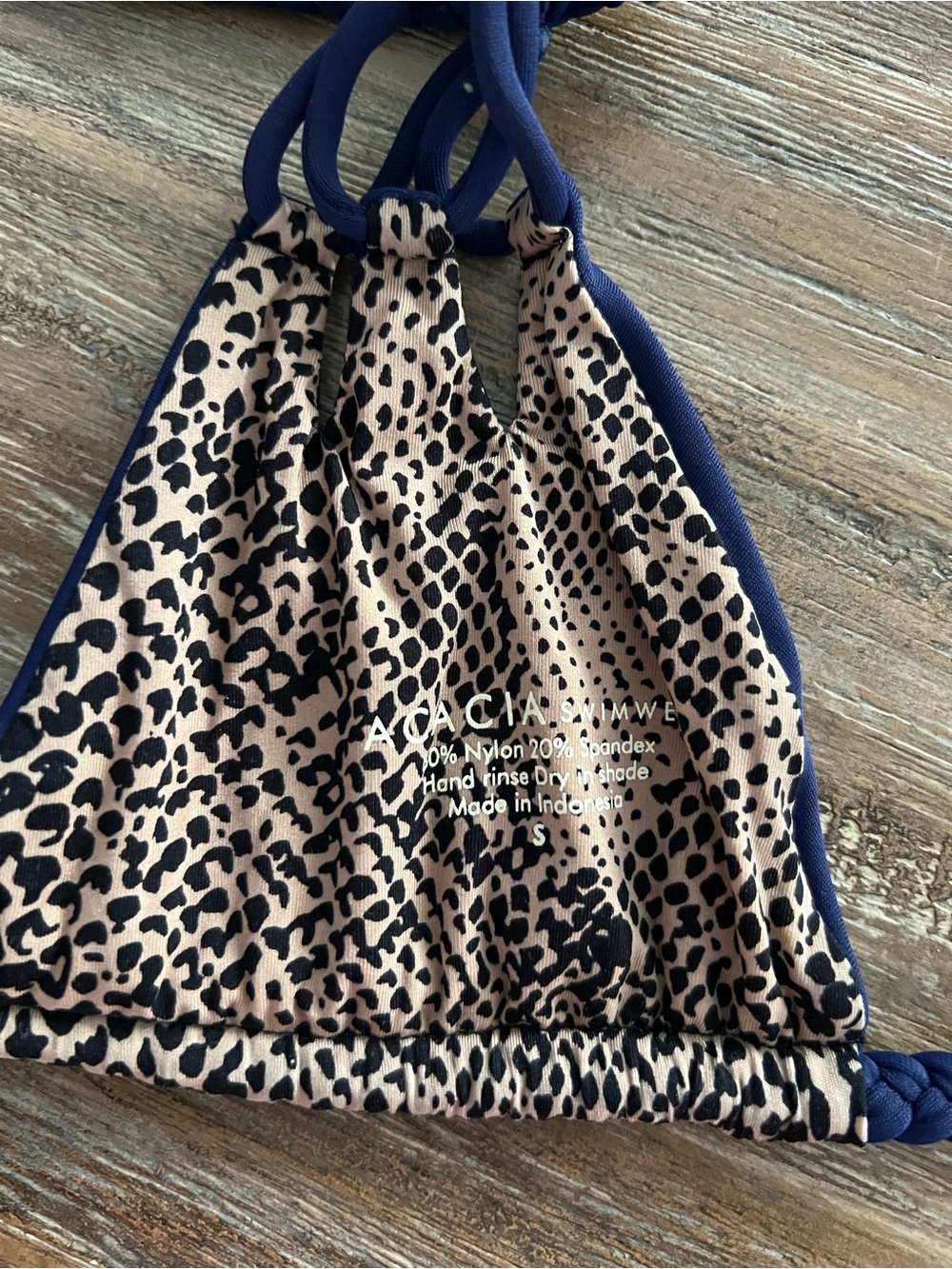 Navy Acacia Triangle Top - S - Picture 2 of 3